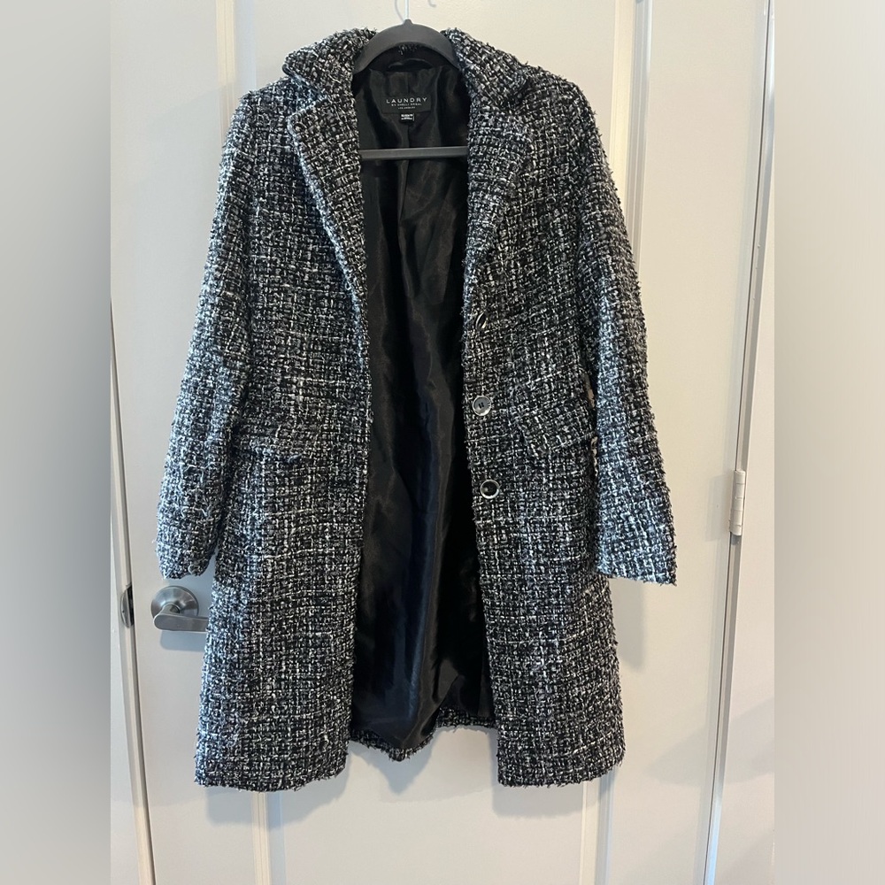 Womens Tweed Metallic Walker Coat